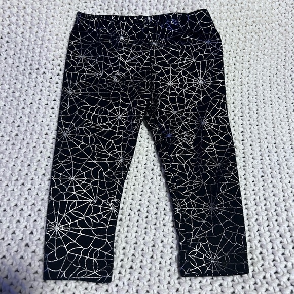 Clearance 18m Black Legging Silver Web Halloween Kid Girl - Picture 1 of 2